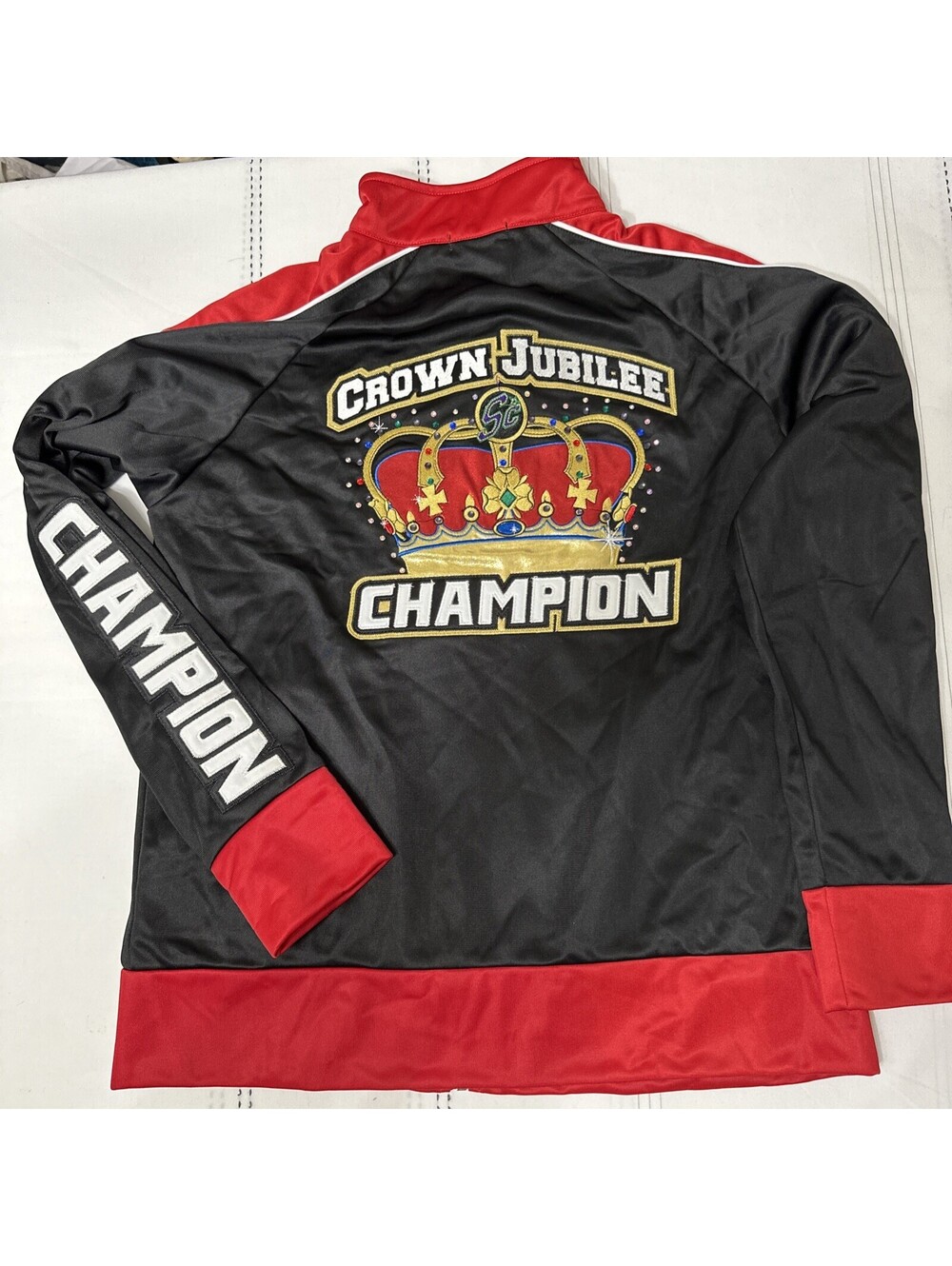 Rebel Athletic Jacket Size YL Crown Jubilee Cheerleader Champion Zippered Black